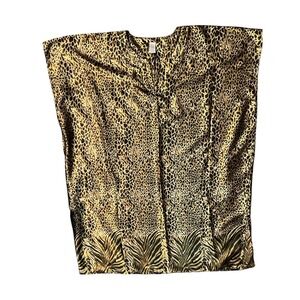 Mumu Silky Leopard Print Boxey Nighty One Size Fits All Mob Wife Cozy Luxury